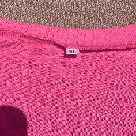 PINK SEQUIN HEART EMBELLISHED SHORT SLEEVE T-SHIRT, SIZE XL - Picture 3 of 6